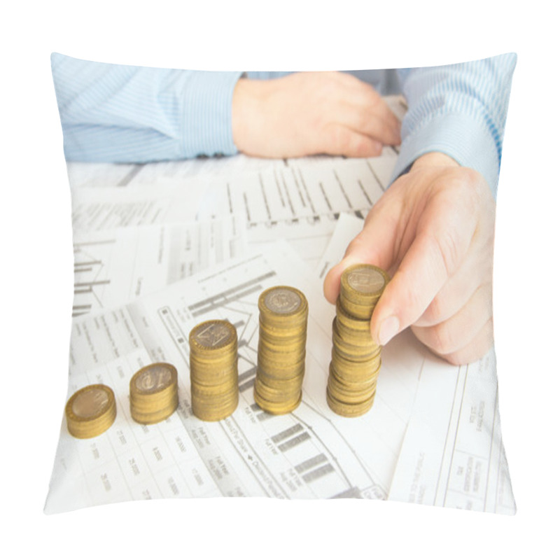 Personality  Stacks Of Coins, Graph, Diagram Pillow Covers