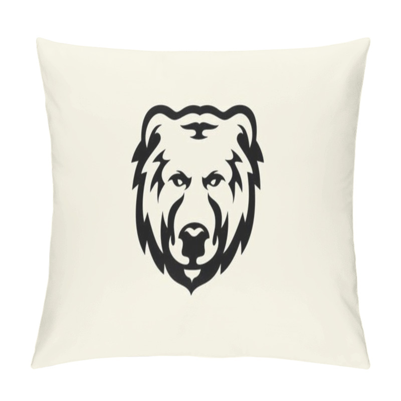 Personality  Line Art Bear Face Logo Pillow Covers