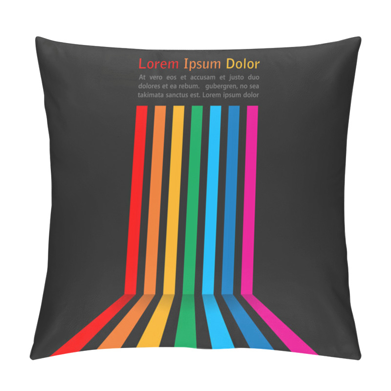 Personality  Rainbow Stripes On Dark Background Pillow Covers