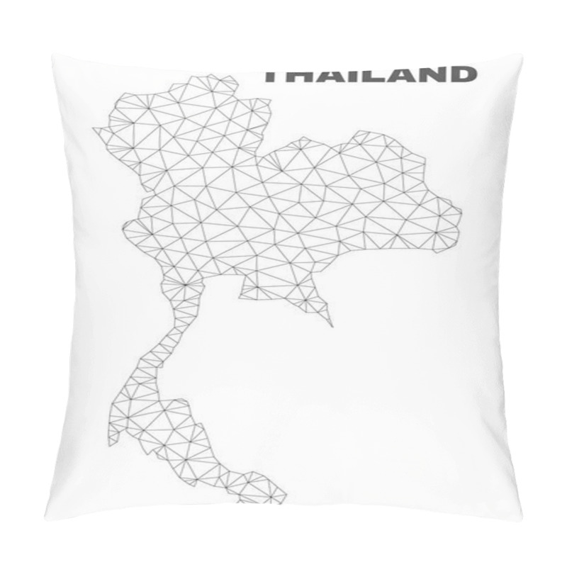 Personality  Vector Polygonal Mesh Thailand Map Pillow Covers