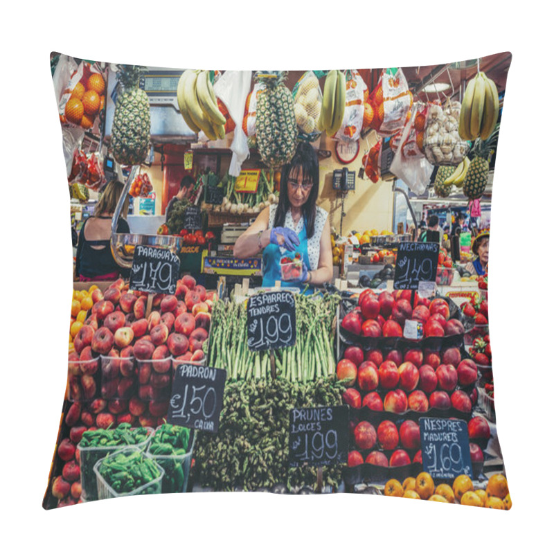 Personality  Market In Barcelona Pillow Covers