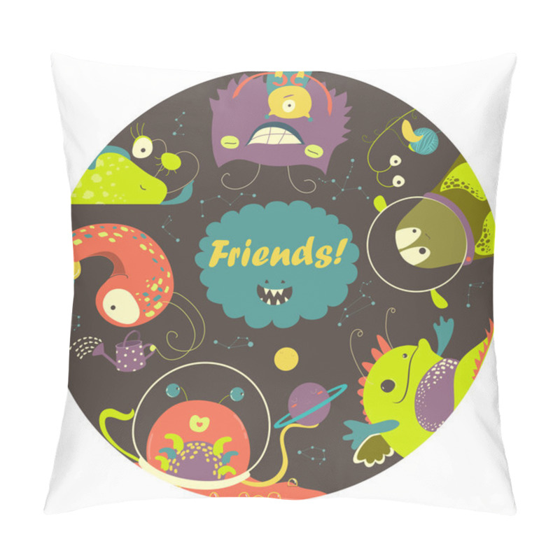 Personality  Cartoon Alien Monsters Friends Pillow Covers