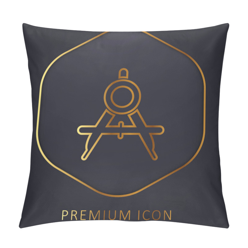 Personality  Big Compass Open Golden Line Premium Logo Or Icon Pillow Covers