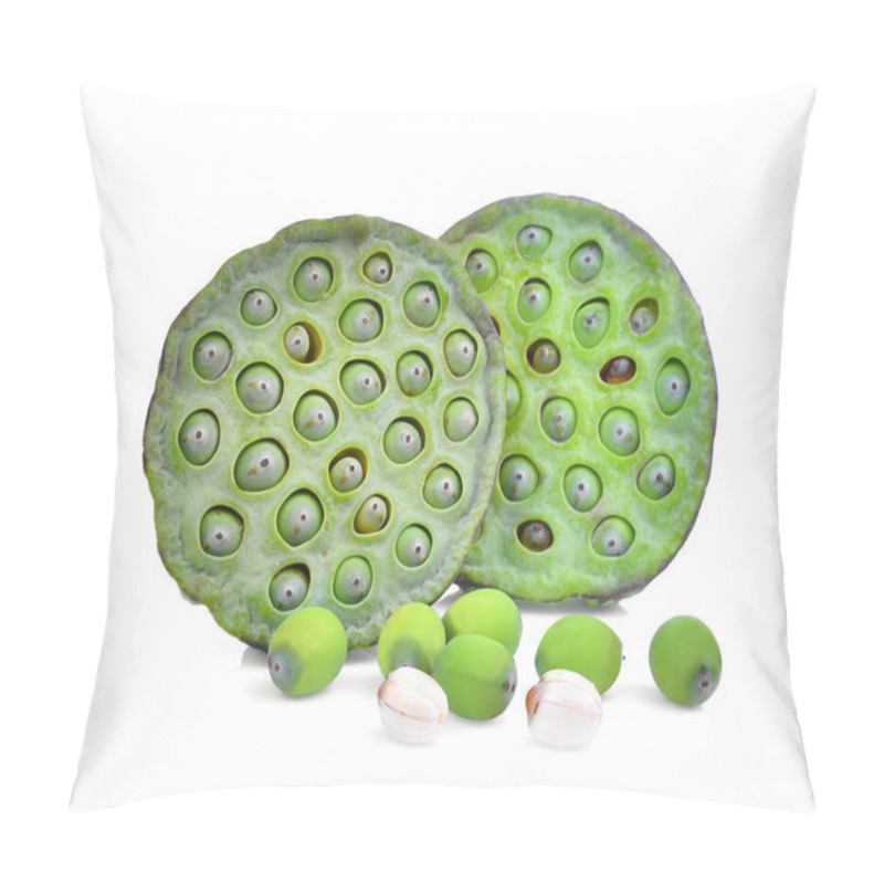 Personality  Lotus Pods And Seeds Isolated On White Background Pillow Covers