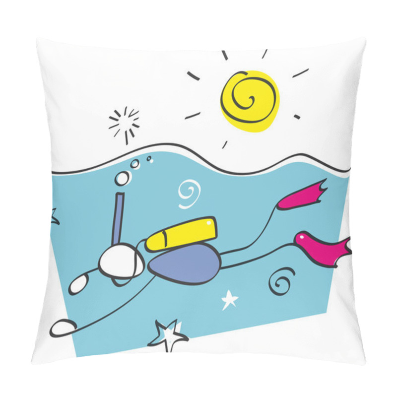 Personality  Funny Snorkeling Guy Pillow Covers