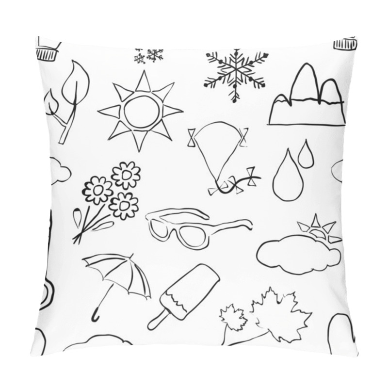 Personality  Seamless Sketch Weather Pattern Pillow Covers