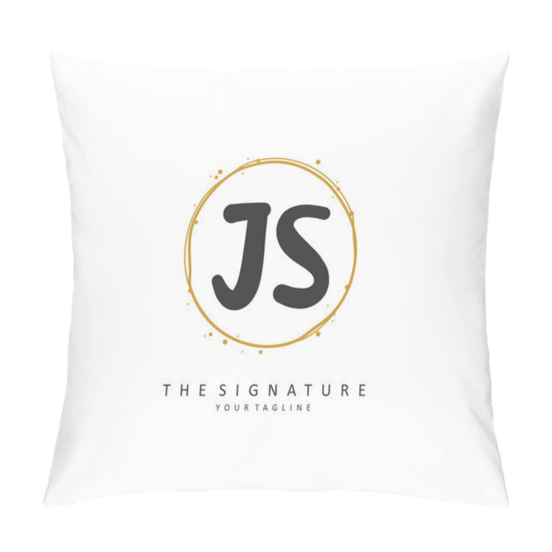 Personality  J S JS Initial Letter Handwriting And Signature Logo. A Concept Handwriting Initial Logo With Template Element. Pillow Covers