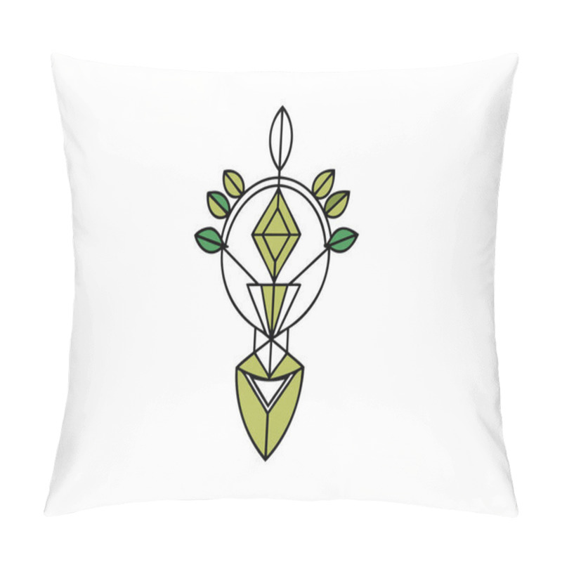 Personality  Abstract Geometric Leaf Design  Modern Art Illustration Pillow Covers