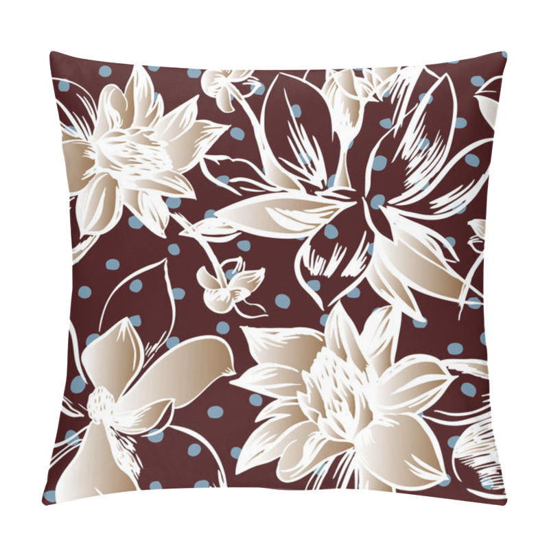 Personality  Vector Seamless Pattern With Flowers Pillow Covers