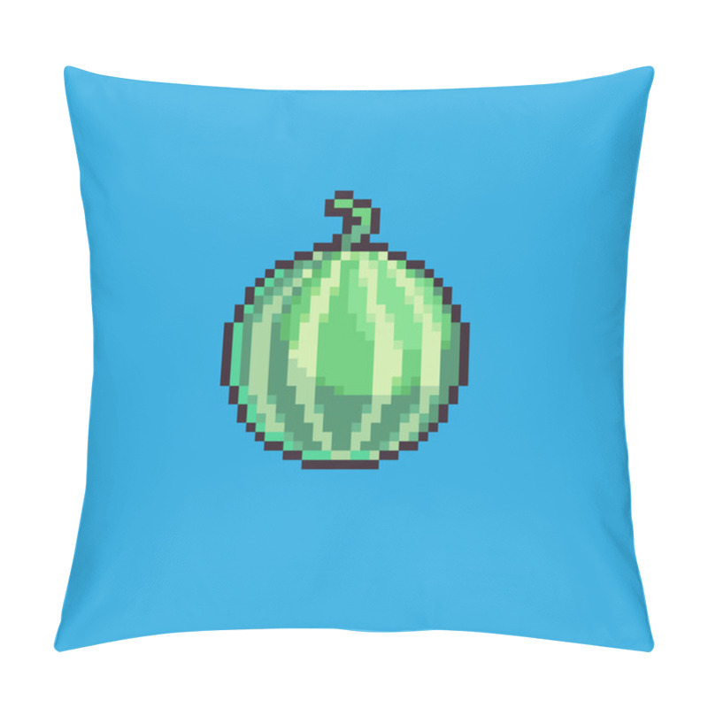 Personality  Fully Editable Pixel Art Vector Illustration Cartoon Watermelon For Game Development,graphic Design, Poster And Art. Pillow Covers