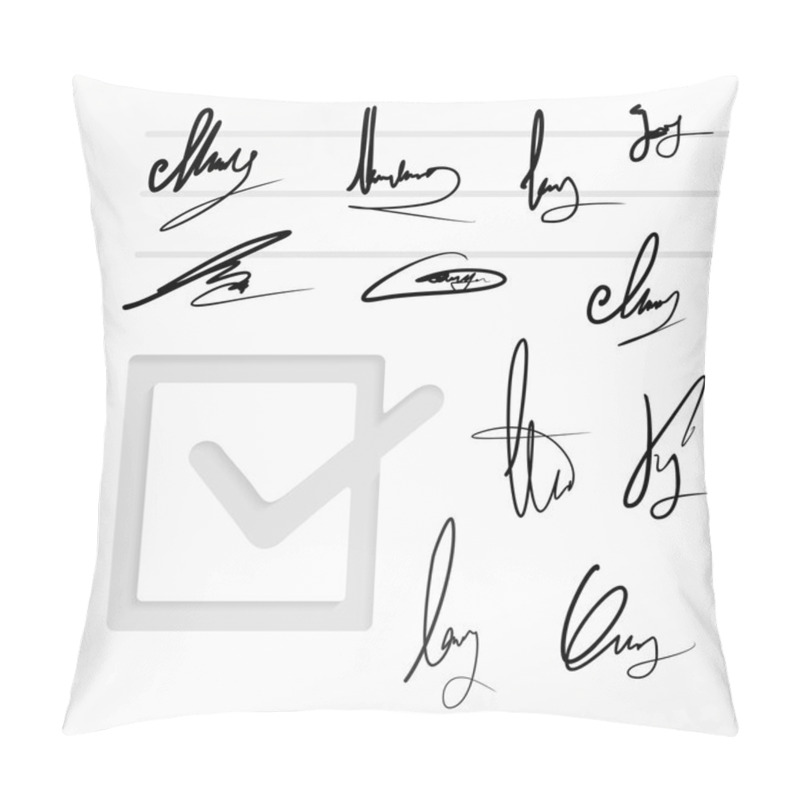 Personality  Signature Vector Set Pillow Covers