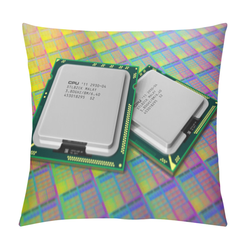 Personality  Modern CPUs On Silicon Plate With Processor Cores Pillow Covers