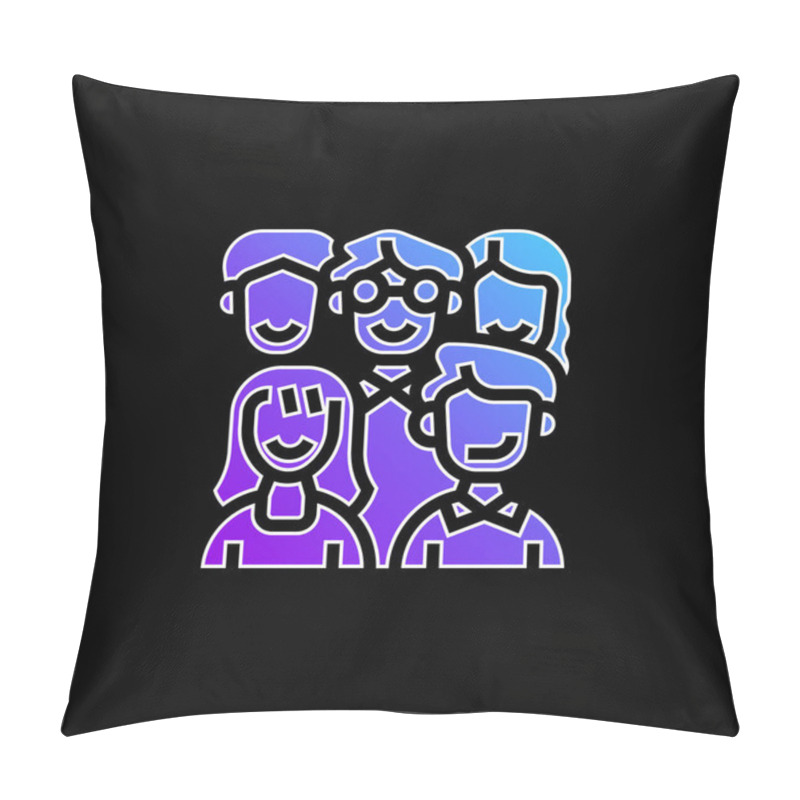 Personality  Ancestors Blue Gradient Vector Icon Pillow Covers