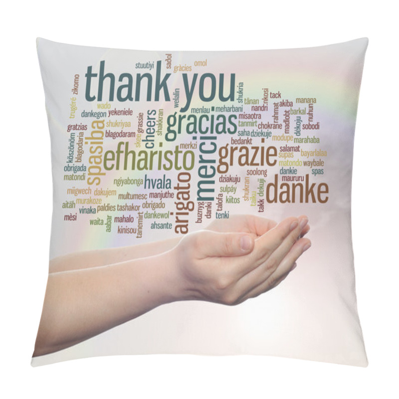 Personality  Abstract Thank You Word Cloud Pillow Covers