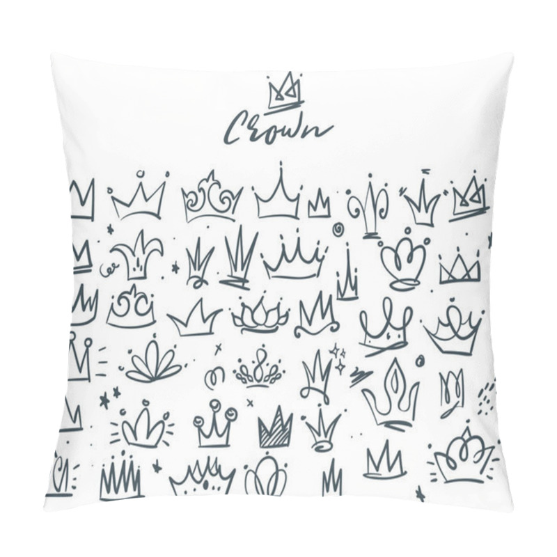 Personality  Doodle Set Of Crowns Pillow Covers