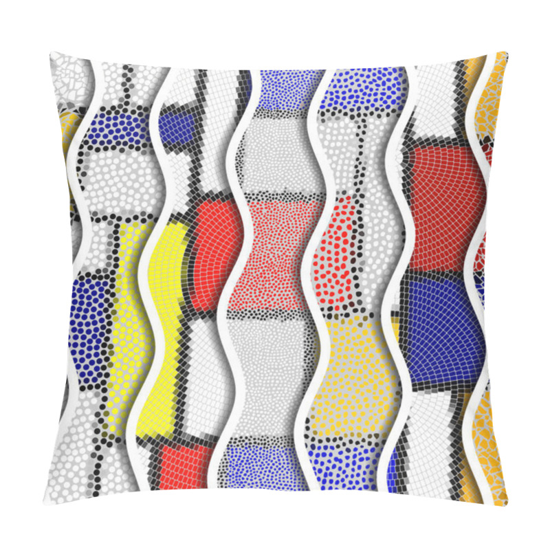 Personality  Relief Waves Of Ornamental Mosaic Tile Patterns Pillow Covers