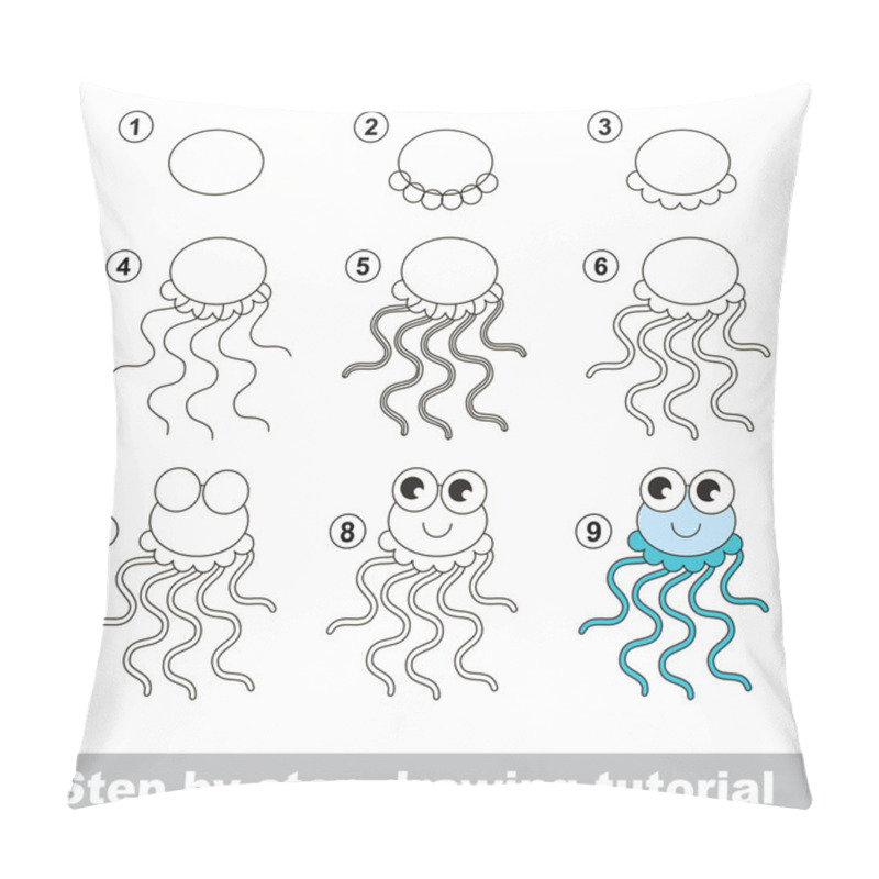 Personality  Drawing Tutorial. How To Draw A Jellyfish Pillow Covers