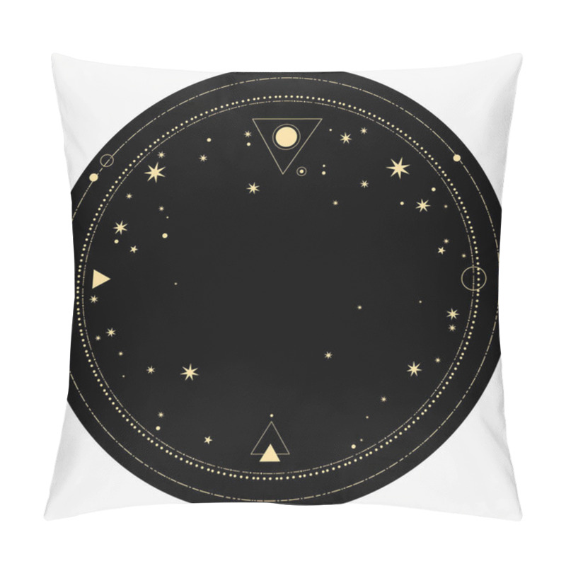 Personality  Round End Frame With Gold Star Ornament Pillow Covers