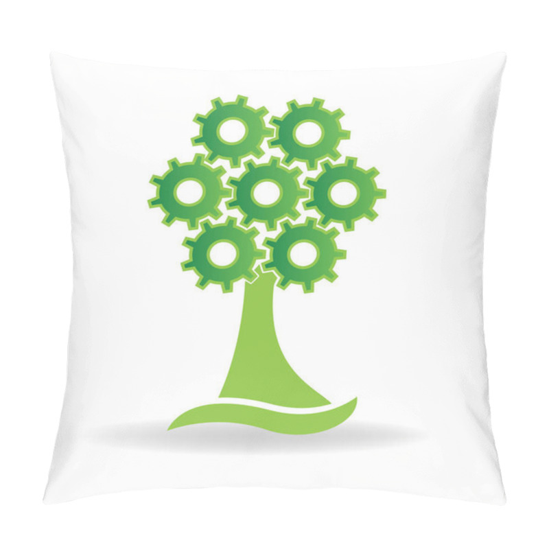 Personality  Logo Nature Ecology Tree Gears Logo Pillow Covers