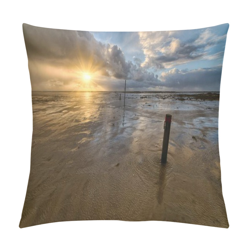 Personality  Beautiful Sunset At The Beach Creating The Perfect Scenery For Evening Walks At The Shore Pillow Covers