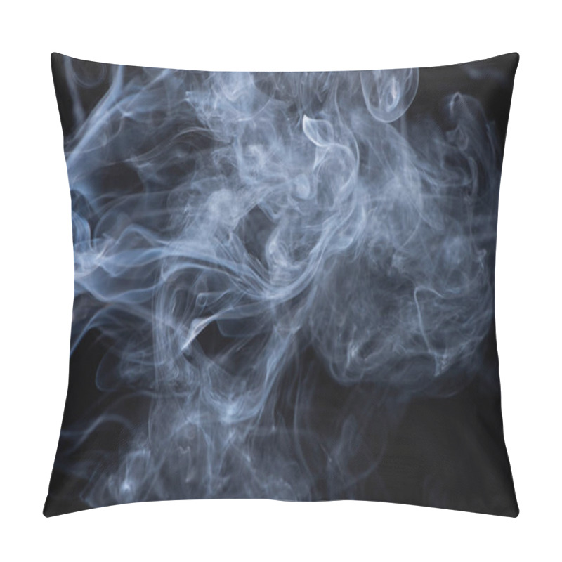 Personality  White Flowing Smoke Cloud On Black Background Pillow Covers