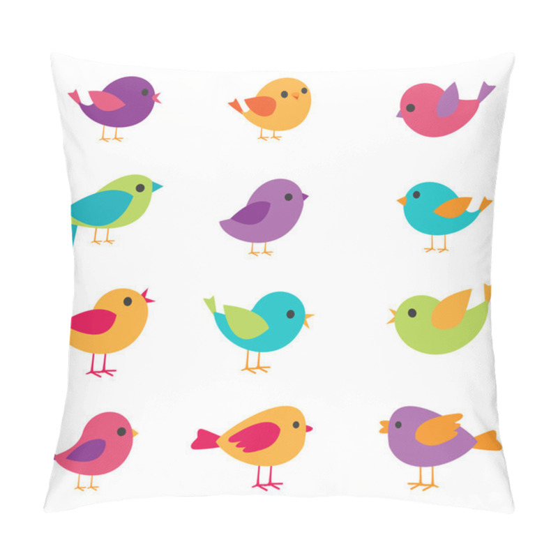 Personality  Vector Birds Set Pillow Covers