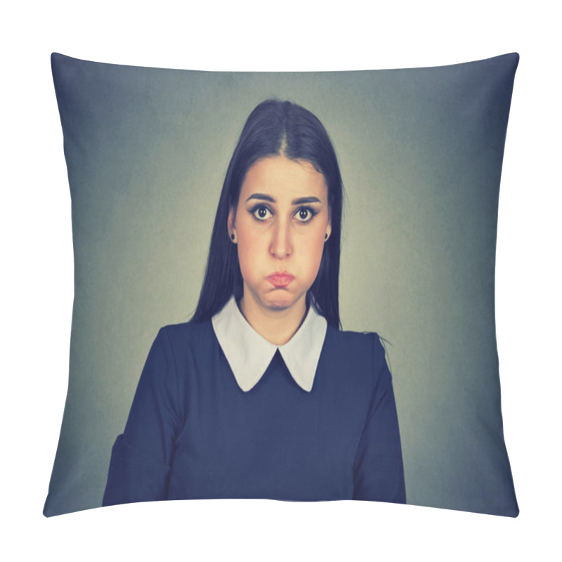 Personality  Woman Looking Childish While Being Upset Pillow Covers