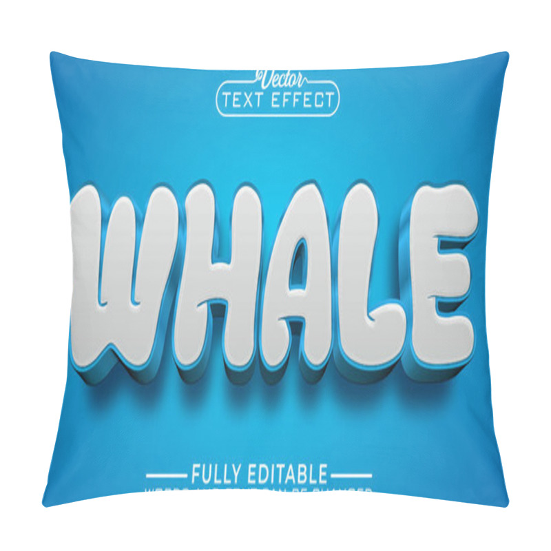 Personality  Cartoon Whale Editable Text Effect Template Pillow Covers