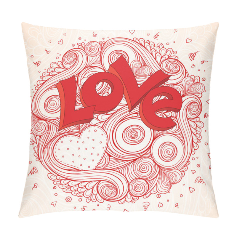 Personality  Light Paper Heart  Card With Sign On Ornate Pattern. Pillow Covers