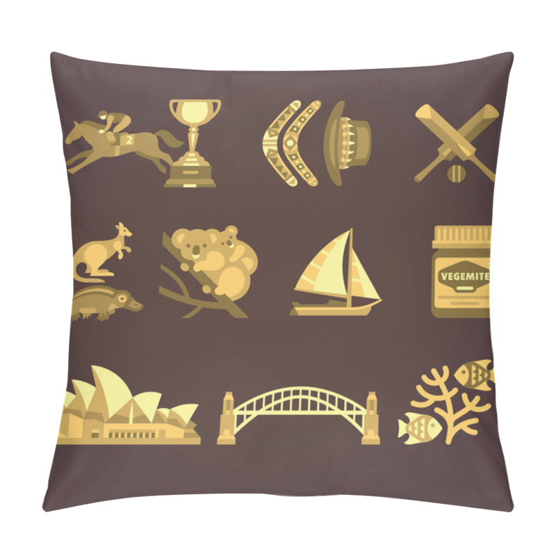 Personality  Australia Traditional Elements Set. Pillow Covers