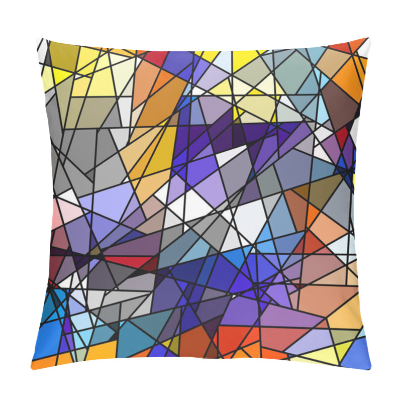 Personality  Seamless Mosaic Art Pattern. Abstract Art Background.. Vector Image. Pillow Covers