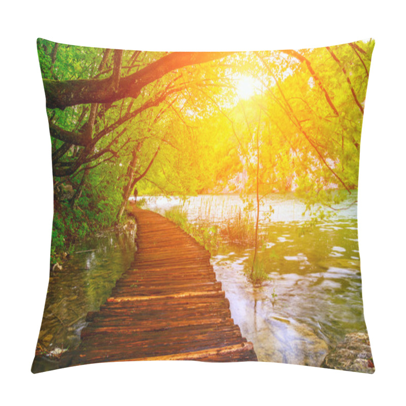 Personality  Summer Forest Pathway In Plitvice National Park Pillow Covers