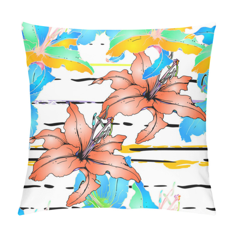 Personality  Artistic Floral Seamless Pattern.Stripe Pillow Covers