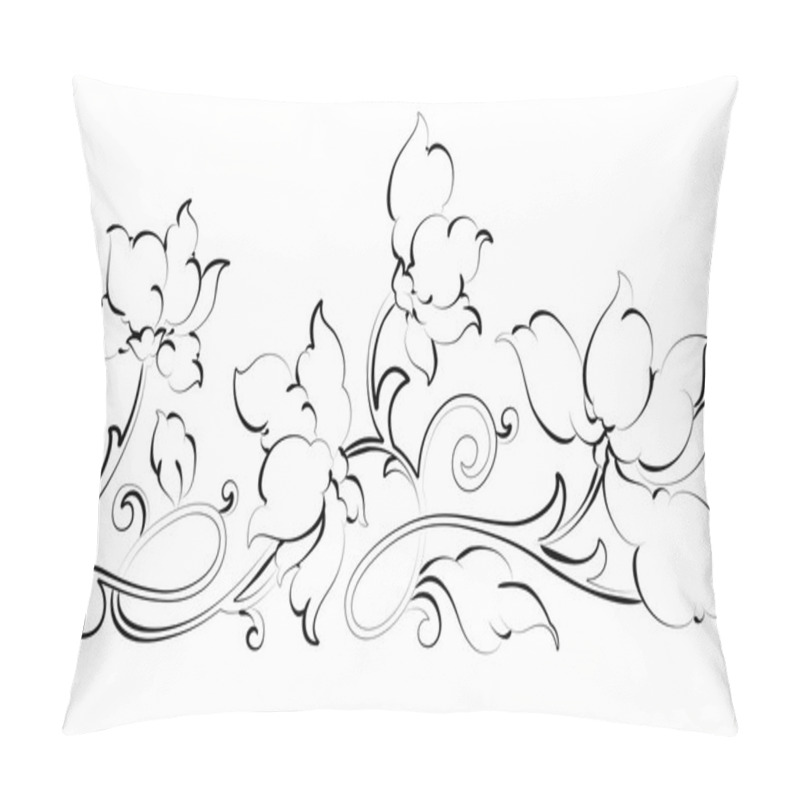 Personality  Floral Design Element-Floral Border Pillow Covers