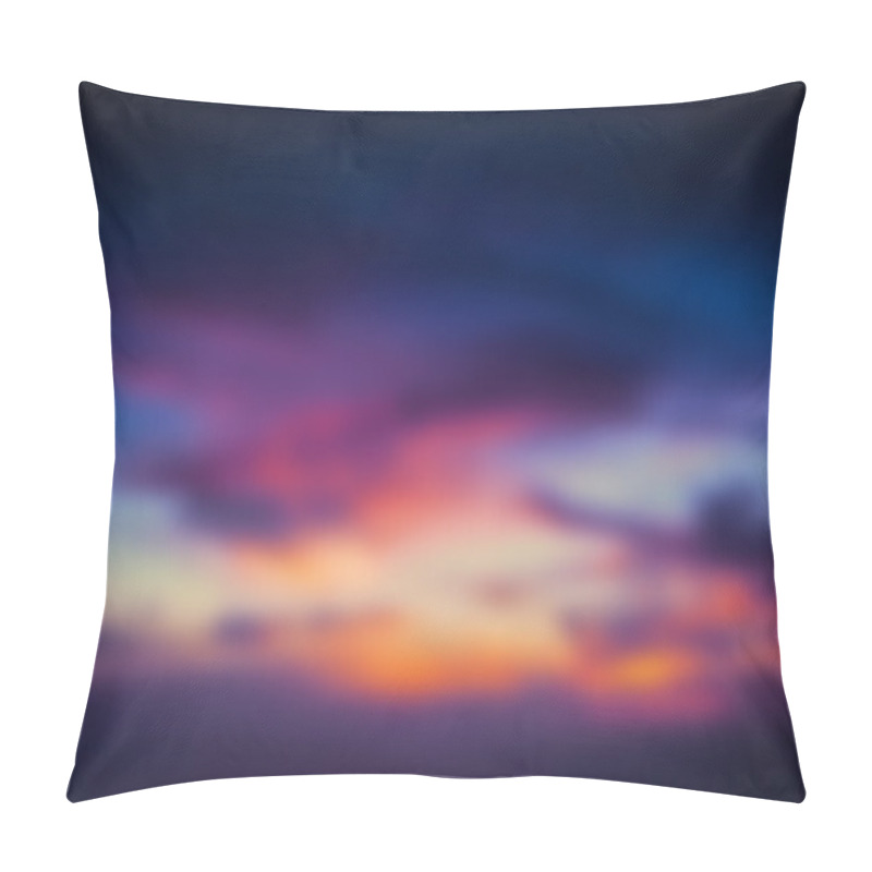 Personality  Beautiful Blurred Tropical View In Defocus. Dramatic Sunset Sky. Pillow Covers