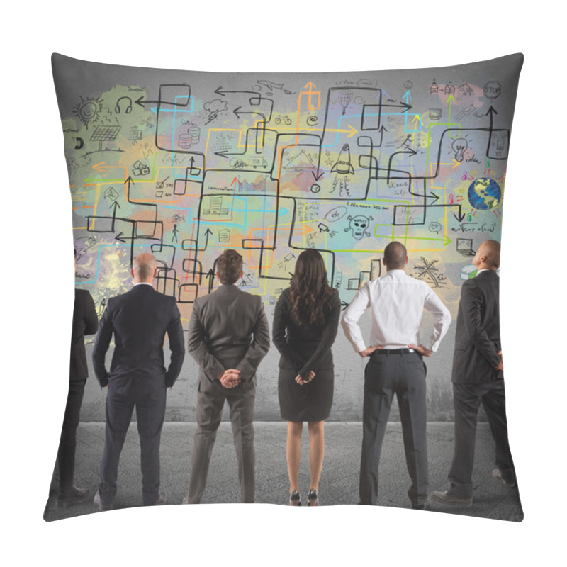 Personality  Business Team Drawing Project On Wall Pillow Covers