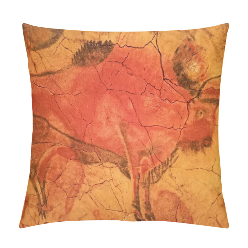 Personality  Example Of Copies Of Cave Paintings In The New Altamira Cave Pillow Covers