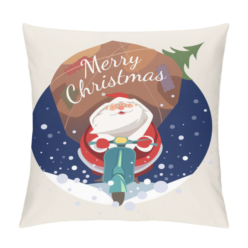 Personality  Santa Claus Riding Scooter Pillow Covers