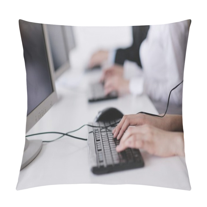 Personality  Business Group Working In Customer And Helpdesk Office Pillow Covers