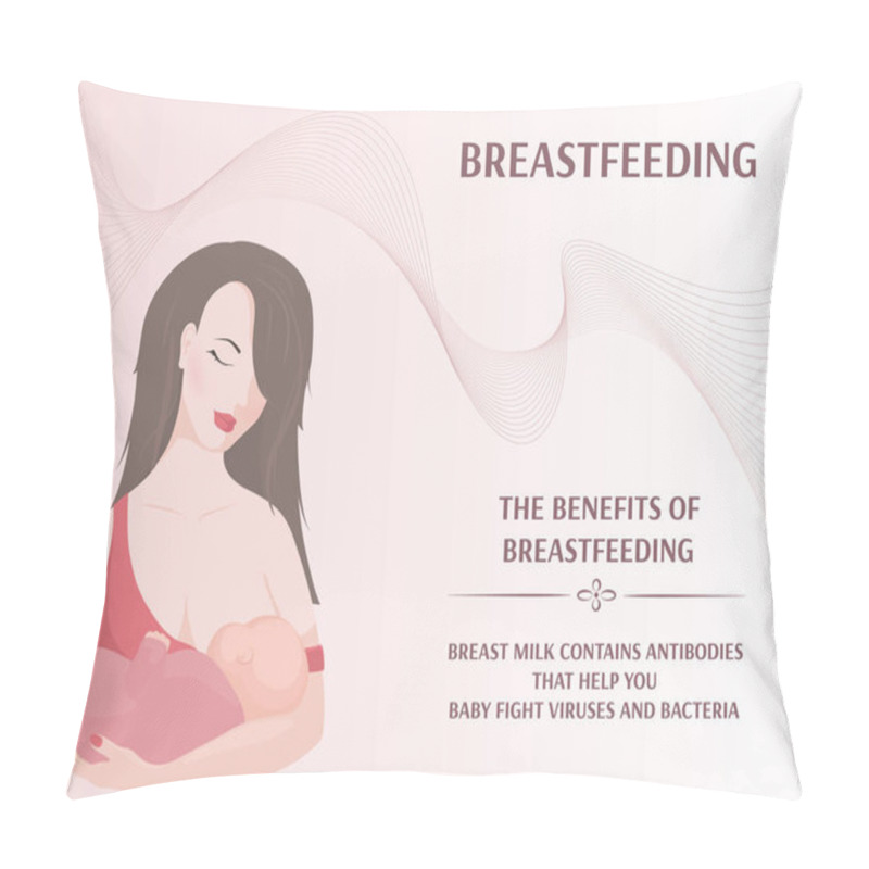 Personality  A Poster Of A Mother Breastfeeding A Baby. Pillow Covers