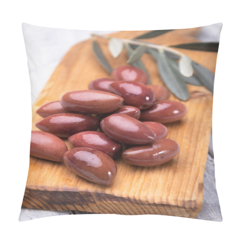 Personality  Pickled Olives Ready To Eat, Healthy Food Used In Mediterranean Cuisines Pillow Covers