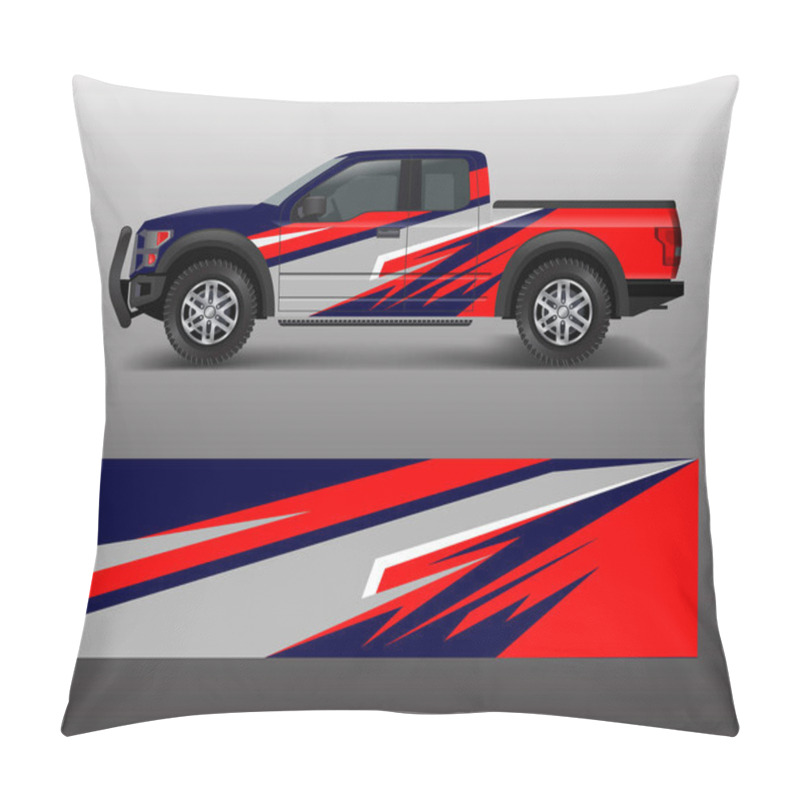 Personality  Pickup Truck Graphic Vector. Abstract Shape With Grunge Design For Vehicle Vinyl Wrap Pillow Covers