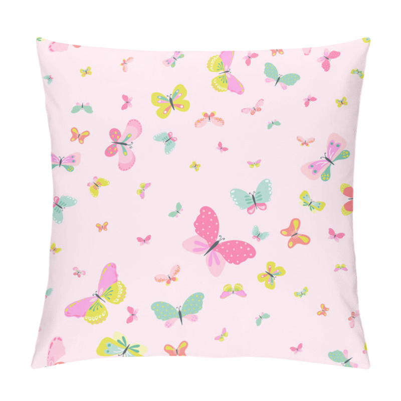 Personality  Colorful Seamless Background With Butterflies - For Scrapbooking, Celebration, Birthday, Design - In Vector Pillow Covers