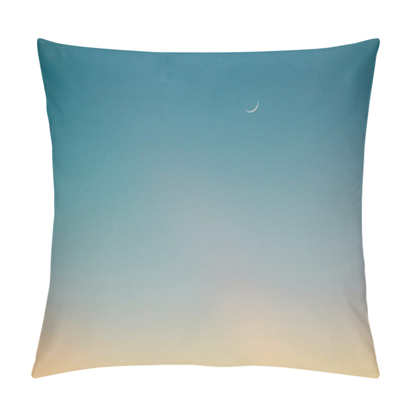 Personality  A Serene Twilight Sky With A Crescent Moon Glowing Softly. Pillow Covers