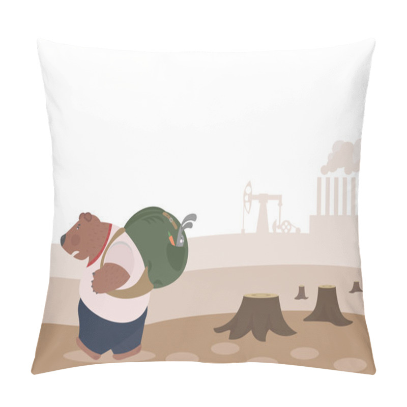 Personality  Deforestation, Factories And Oil Rig Pillow Covers