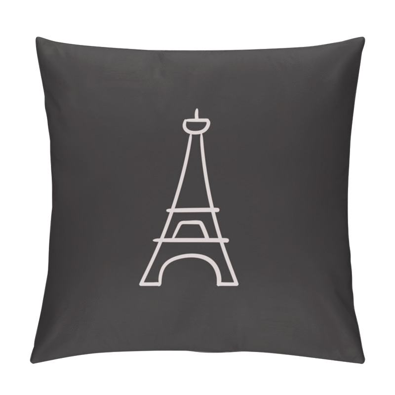 Personality  Eiffel Tower Sketch Icon. Pillow Covers