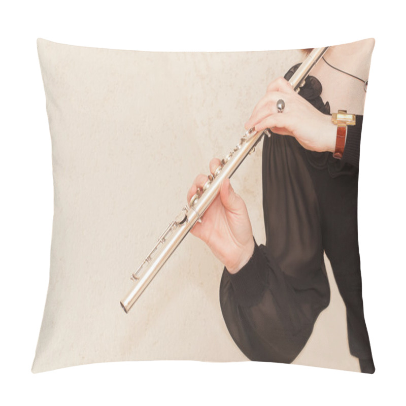 Personality  Flute In Hand Pillow Covers