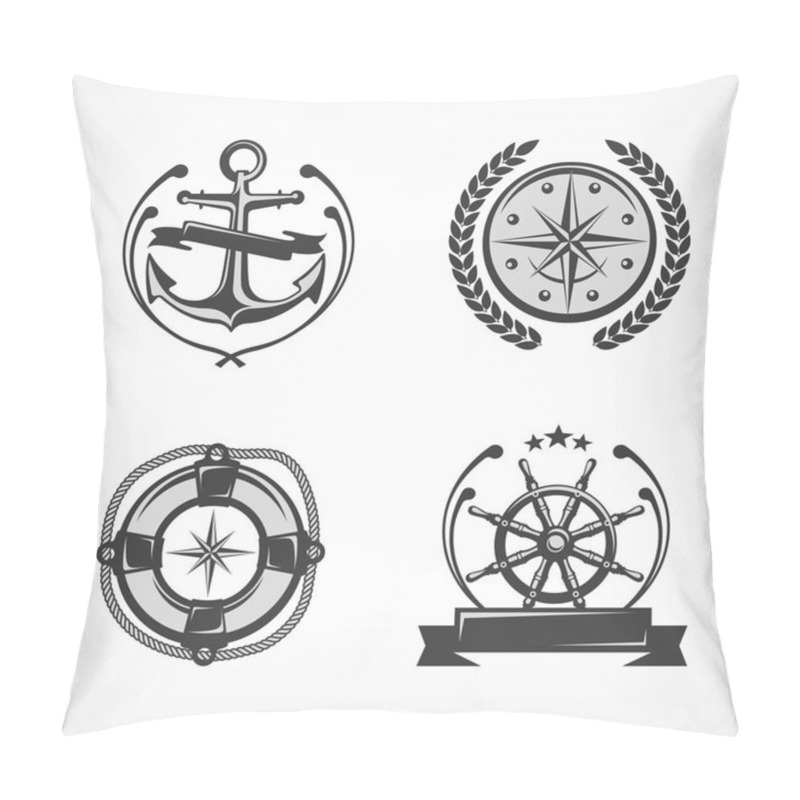 Personality  Nautical Symbols Anchor, Steering Pillow Covers