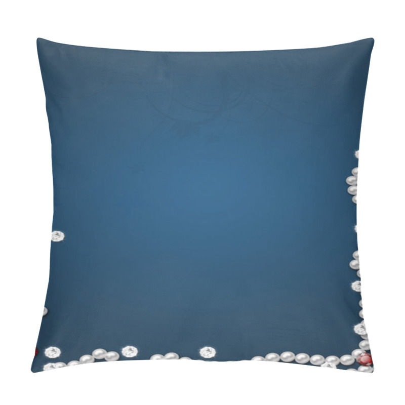 Personality  White Pearls On Blue Background Pillow Covers