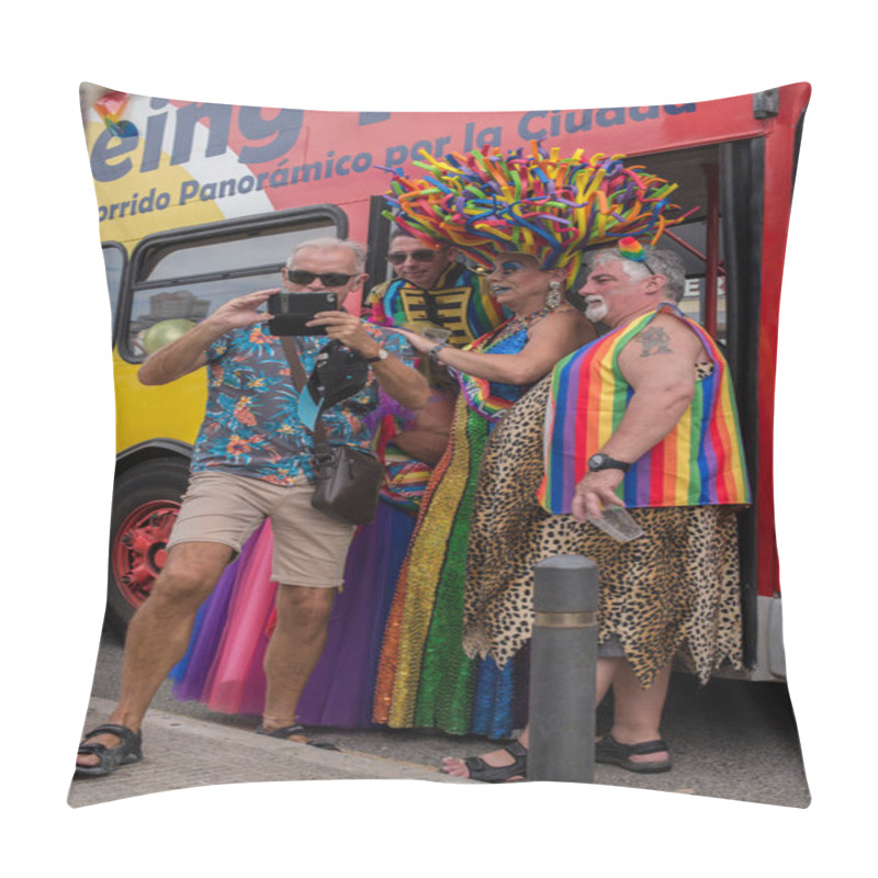 Personality  BENIDORM,  SPAIN-SEPTEMBER 8, 2018:  Benidorm 2018 Pride Parade, The Highlight Of The Four Day Celebration Of LGTB Pride Pillow Covers